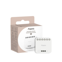 Modul de releu dublu AQARA T2 (fara neutru), cu contor de putere si suport pentru modul de blocare pentru rulouri