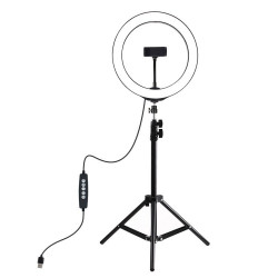 Montare trepied Puluz 1,1m + 26cm RGBW LED Ring Vlogging PKT3044 - Img 2