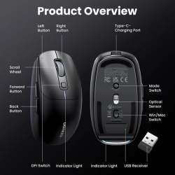 Mouse Ugreen MU103 Bluetooth 5.0 / receptor USB 2.4GHz - negru - Img 2