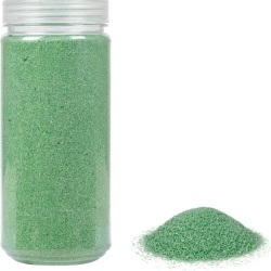 Nisip Decorativ Fin HEIKO 30330-17, Culoare Verde, Granulație 0.1 mm, Recipient Resigilabil 750 g, Nisip Colorat pentru Aranjamente Florale, Vaze, Lumânări, Terarii și Proiecte Creative DIY