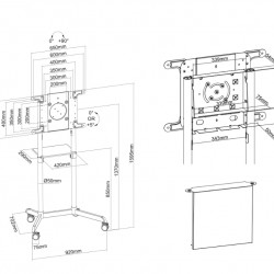 NM NWS Stand mobil 37"-70" 70kg, negru - Img 3