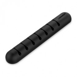 Organizator de 7 cabluri cu autoadeziv - negru