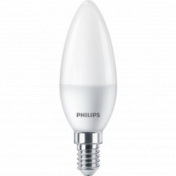 Pachet 6 becuri LED Philips B35, E14, 5W (40W), 470 lm, lumina alba calda (2700K)