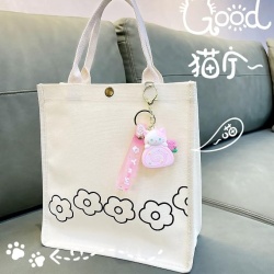 Pandantiv / Breloc Adorabil pentru Geantă și Cheie cu Pisicuță Kawaii și Ruladă Roz-Maro tip Swiss Roll, Accesoriu Decorativ Din PVC Flexibil - Img 2