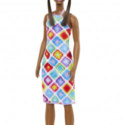 PAPUSA BARBIE FASHIONISTA SATENA CU OCHELARI DE SOARE GALBENI - Img 3