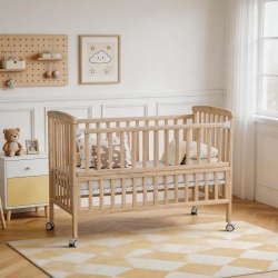 Patut din lemn bebe, 120x60,natur,U-Grow - Img 9