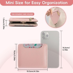 Portofel Mic de Damă Pomelo Best cu Protecție RFID, Mini Portofel din Piele Ecologică PU Moale, Design Elegant cu Imprimeu, Ușor și Compact pentru Utilizare Zilnică și Călătorii - Img 2