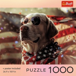 PUZZLE TREFL 1000 COLECTIA SUA CAINE AMERICAN POSTER INCLUS - Img 3