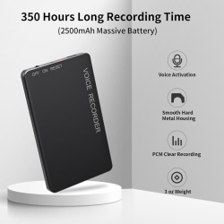 Reportofon digital Vivanir de 128 GB, timp de înregistrare lungă de 350 de ore (baterie masivă de 2500 mAh), reportofon activat vocal USB-C cu redare si reducere a zgomotului, ideal pentru conferinte interviu - Img 7