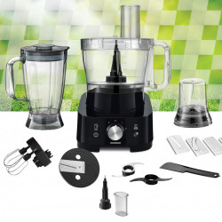 Robot de bucatarie Heinner Cookery Chef HFP-1000BK, 1000W, blender si rasnita incluse, capacitate bol 3.5L, capacitate blender 1.8L, 2 viteze + Pulse, cutit inox, Negru - Img 5