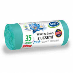 Saci menaj parfumati cu urechi 35 litri Stella Fresh, LDPE 24 bucati/rola