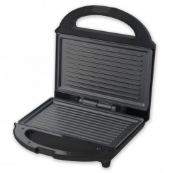 Sandwich maker Heinner SM-H700BK, 700 W, placi antiadezive fixe tip grill, Negru - Img 3