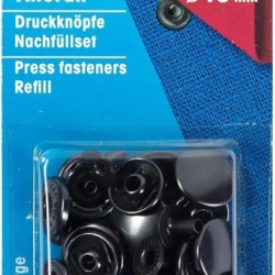 Set 10 capse, Prym, 15 mm, Negru