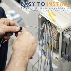 Set 100 Manșoane de Cauciuc pentru Protecție și Trecere Cabluri în Doze Electrice, Design Conic Etanș, Antivibrație, Negru - Img 4
