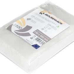 Set 100 Pungi Vidare Alimente BOLSEMACK, Texturate / Gofrate, Dimensiune 15 x 40 cm, Calitate Alimentară BPA Free, Compatibile cu Toate Aparatele de Vidat cu Aspirație Externă