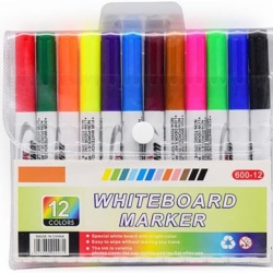 Set 12 Markere pentru Tablă Albă și Desene Plutitoare în Apă, Carioci Lavabile cu Cerneală Pe Bază de Apă, Multicolore