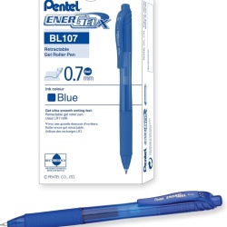 Set 12 pixuri Pentel EnerGel X, 0.7 mm, Albastru, BL107-BX