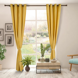 Set 2 draperii catifea 140x270 cm - Galb