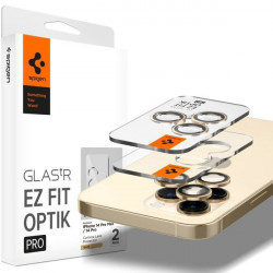 Set 2 x Folie protectie camera Spigen OPTIK.TR ”EZ FIT” IPHONE 14 PRO / 14 PRO MAX GOLD
