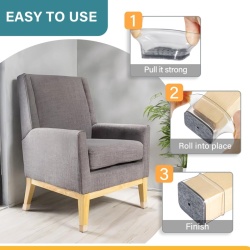 Set 24 Protecții din Silicon Transparent Typec Home pentru Picioare de Scaun Dreptunghiulare, Lățime 19-25 mm x Lungime 28-38 mm, Glisoare cu Bază Termofuzionată din Pâslă Anti-Zgârieturi și Reducere Zgomot, pentru Parchet și Gresie - Img 4