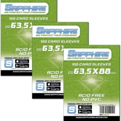 Set 3 Pachete a câte 100 Bucăți Folii de Protecție (Sleeves) Red Glove Sapphire Green 63.5 x 88 mm (Total 300 Bucăți), Dimensiune Standard pentru Cărți de Joc, Fără Acid și PVC, Transparent