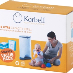 Set 3 Rezerve Pungi pentru Coșul de Scutece Korbell Standard (16 Litri / 15 Litri), Biodegradabile, Parfum Delicat - Img 3