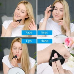 Set 4 Bureți Triunghiulari de Machiaj pentru Pudră și Fond de Ten, Utilizare Uscată și Umedă, Cu Bandă de Susținere, Lavabili și Reutilizabili - Img 2