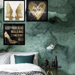 Set 6 tablouri decorative Gold Heart