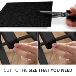 Set 8 folii / placi pasla autoadeziva pentru picioare scaune si mobila X-PROTECTOR, 150 x 110 mm, protectii pardoseli decupabile, antizgarieturi si amortizare zgomot, Negru - Img 7