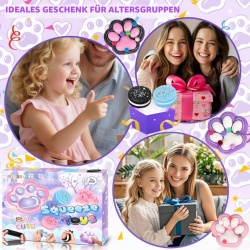 Set 8 Jucării Anti-Stres Mochi Squishy (4 Biscuiți și 4 Lăbuțe de Pisică), Jucării Senzoriale Kawaii pentru Relaxare și Cadouri, Material Flexibil și Plăcut la Atingere - Img 4