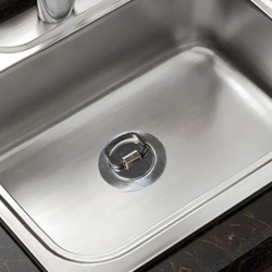 Sifon Ventil de Scurgere Universal pentru Chiuvetă de Bucătărie, Coș Filtru Inox 304 Satinat Ø 80-85 mm, Racord 1 1/2", Dop Cauciuc Rigid și Garnituri Incluse, Fabricat în Italia - Img 3