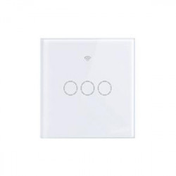SmartWise T4 EU 3C WiFi + RF comutator de lumina inteligent controlabil de la distanta (functioneaza numai in direct, fara neutru) (R2, interfata alba noua)