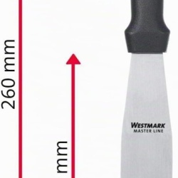 Spatulă profesională dreaptă și flexibilă pentru patiserie și bucătărie Westmark Master Line, 3 x 14 cm (lungime totală 26 cm), inox și plastic, Negru/Argintiu - Img 2