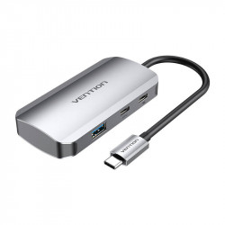 Statie de andocare USB-C la USB-C, 3x USB3.0, PD 0,15 m Vention TNDHB gri - Img 1