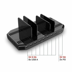 Statie de incarcare Lindy cu 10 porturi USB, 120W, 73435 - Img 9