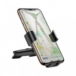 Suport auto cu rotire 360 pentru telefon cu prindere in fanta pentru CD , Baseus Metal Age Gravity , negru - Img 5