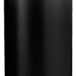Suport cu Perie de Toaletă AMIG Naturline Ø 9.5 x 38 cm, Oțel Inoxidabil și Detalii din Lemn de Bambus Natural, Design Modern Minimalist, Negru Mat