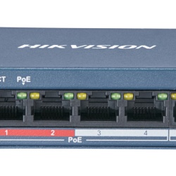 Switch Hikvision DS-3E0105P-E/M(B), 4 Porturi, PoE - Img 2