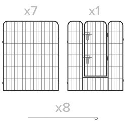 TARC MODULAR PENTRU CAINI 8 PANOURI 80X100 CM REBEL ANI - Img 8