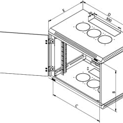 TRITON RACK PERETE 1-SECTION 18U/600 GRI
