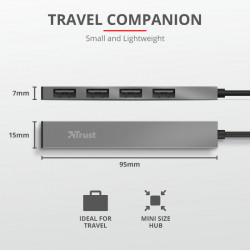 Trust Halyx Aluminium 4 Mini USB Hub - Img 5