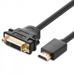 Ugreen DVI 24 + 5 pini (feminin) - adaptor cablu HDMI (masculin) 22 cm negru (20136)