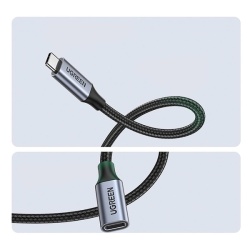 Ugreen US372 80810 USB-C - USB-C cablu PD QC 100W 5A 10Gbps 0,5m - gri - Img 3
