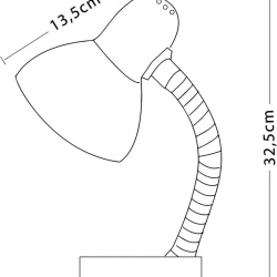 Veioză de Birou cu Braț Flexibil VELAMP Charleston, Dulie E27, Bază Stabilă din Metal, Cablu 1.5 m cu Întrerupător Integrat, Finisaj Mat Elegant, pentru Birou, Noptieră și Lectură, Argintiu - Img 3