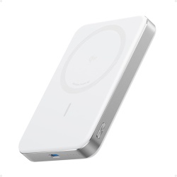 Acumulator extern magnetic wireless Anker MagGo, 10000 mAh, Ultra-Slim, Qi2 15W, Alb