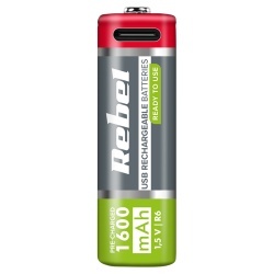 ACUMULATORI LI-ION AA R6 1600MAH USB-C BLISTER 2 REBEL - Img 3