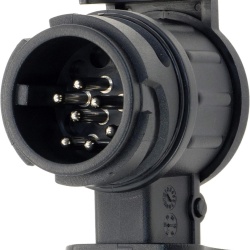 Adaptor Priză Remorcă Valonic, 13 la 7 Pini, pentru Cârlig Remorcare, Suport Biciclete și Rulotă, Negru