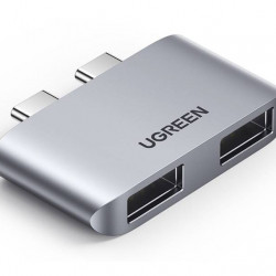 Adaptor UGREEN CM413, 2x USB-C la 2x USB 3.0 (gri)