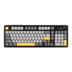AJAZZ AK980 V2 Mechanical Keyboard TFT Screen Bluetooth ,2.4G Wireless ,Wired RGB, Grey-White-Yellow - Img 6