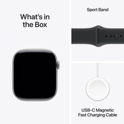 Apple Watch Series 11 GPS+Cellular 46mm Aluminum Case with Black Sport Band - M/L - Space Gray - Img 3